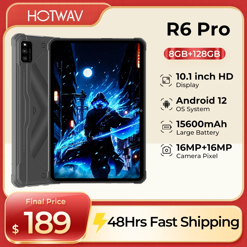 ۷ι  HOTWAV R6  ߰ ȵ̵ º, 15600mAh ͸, 10.1 ġ HD + 8GB 128GB 16MP ķ,  SIM 尩  º PC